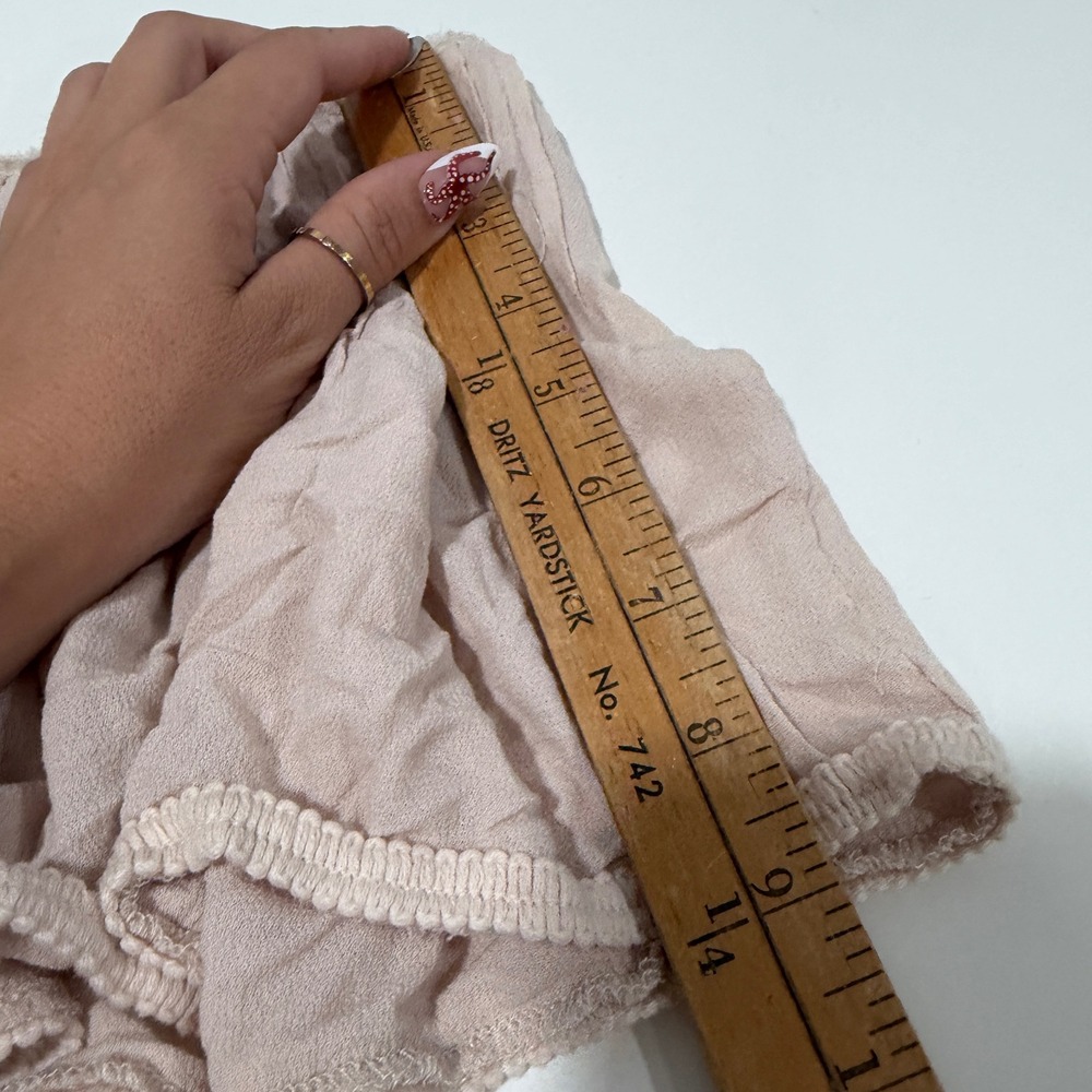 POL Pink Textured Gauze Pleated Shorts Boho Trim JFP45 Small - Picture 5 of 7